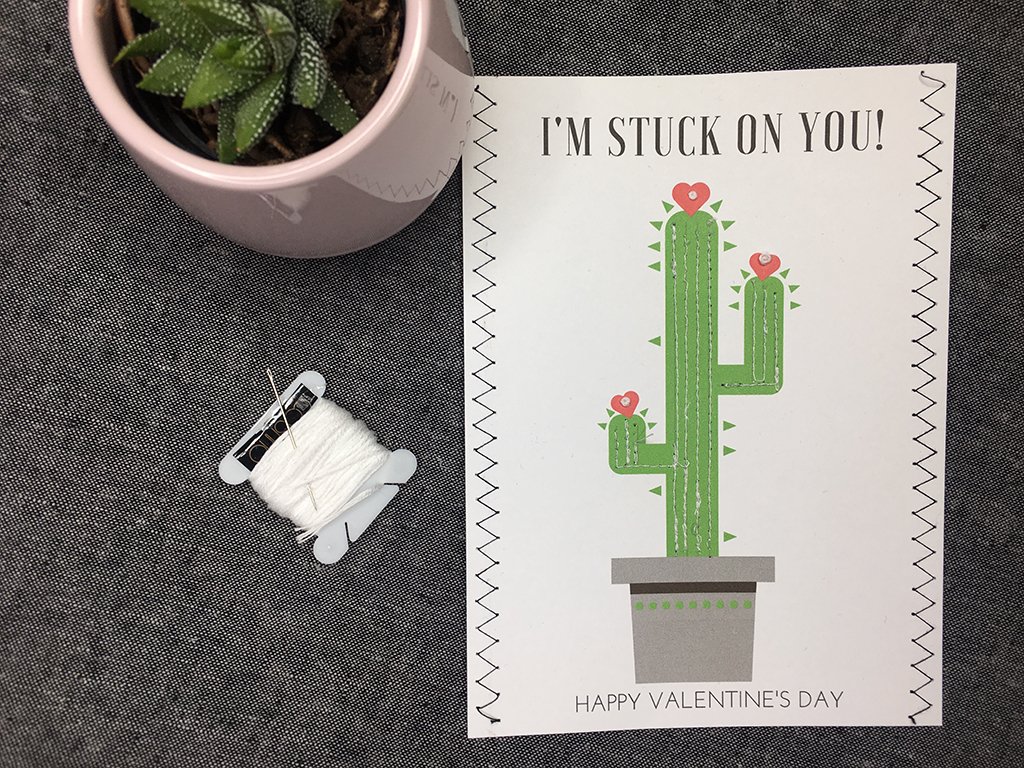 Free Printable Valentine's Day Stitching Card - Thread to Thread Quilting